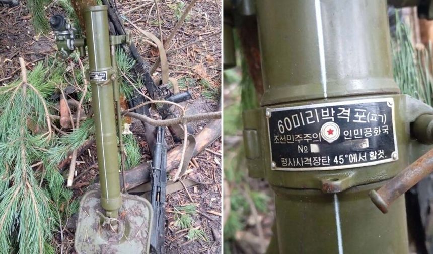 Rus askerleri, Kuzey Kore yapımı 60 mm havan toplarıyla görüntülendi